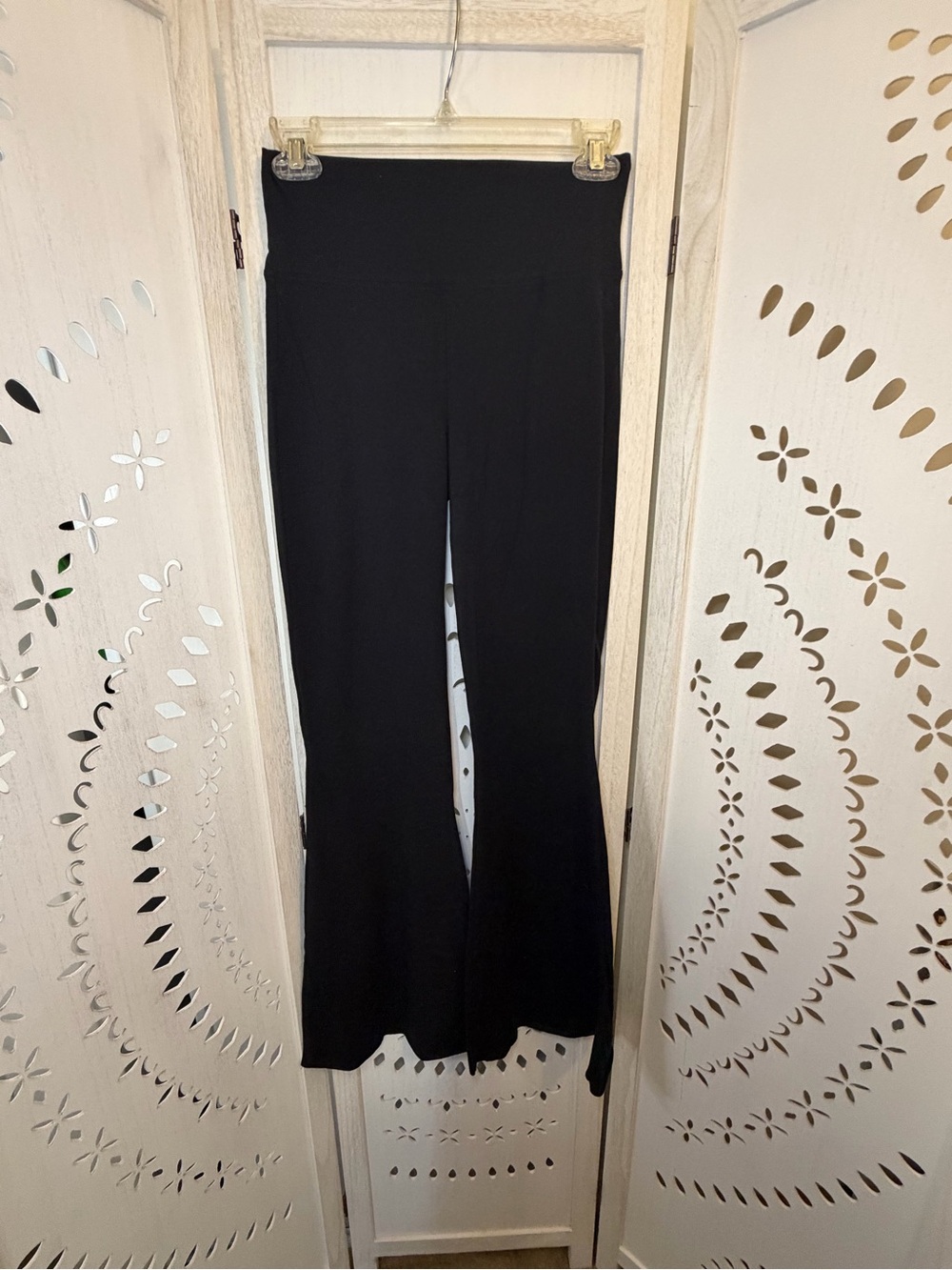 Zenana Black Bell Bottoms Flared Stretch Pants Leggings
